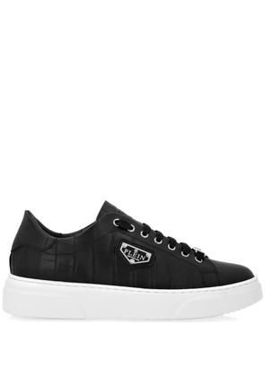 Philipp Plein Iconic Plain-plaque croc-effect sneakers - Black