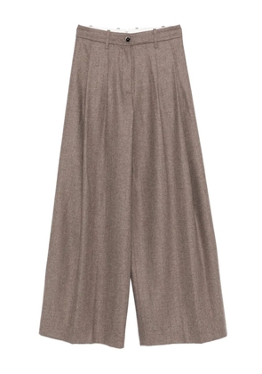Nine In The Morning herringbone pleated trousers - Brown