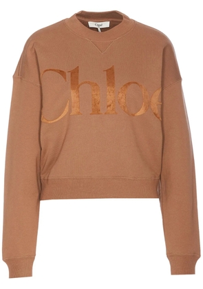 Chloé logo-embossed sweatshirt - Neutrals