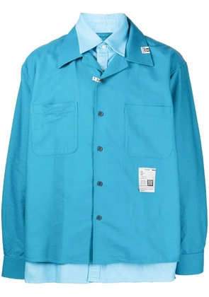Maison MIHARA YASUHIRO layered-detail long-sleeved shirt - Blue