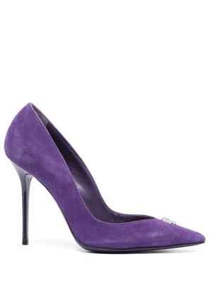 Philipp Plein 95mm Decollete suede heeled pumps - Purple