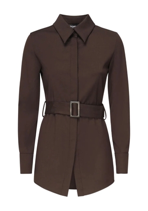 DONDUP belted shirt - Brown