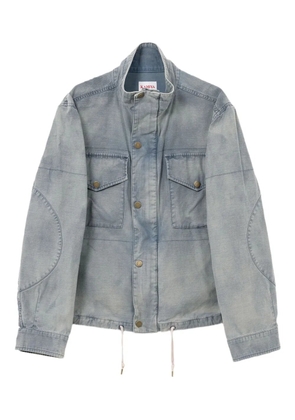 KAMIYA flap-pocket drawstring-hem jacket - Blue