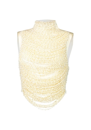 Cult Gaia Taraji beaded top - Neutrals