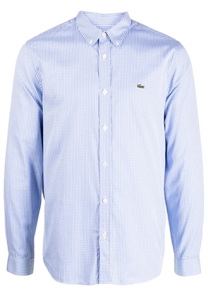 Lacoste crocodile logo-patch plaid shirt - Blue