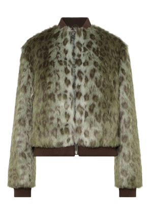Unreal Fur Foliage animal-print jacket - Green