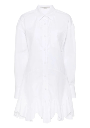Stella McCartney logo-embroidered poplin mini dress - White