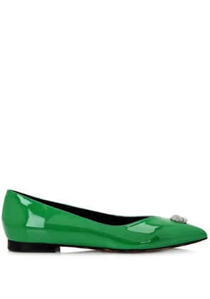 Philipp Plein Skull-charm ballerina shoes - Green