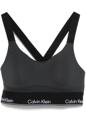 Calvin Klein logo-waistband sports bra - Black