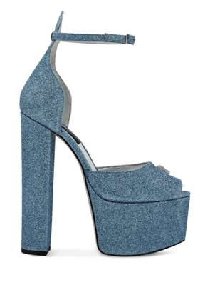 Philipp Plein Glitter 120mm platform pumps - Blue