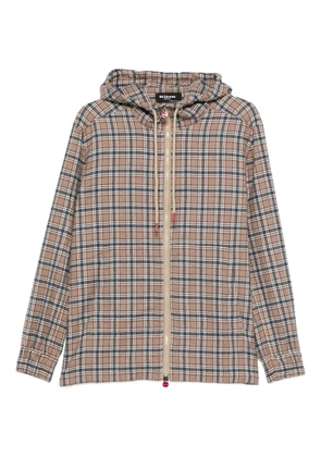 Kiton check-pattern hoodie - Brown