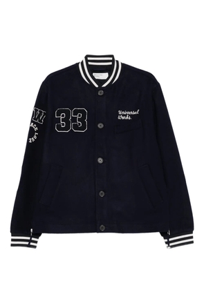 Universal Works number-embroidered ribbed-cuff jacket - Blue