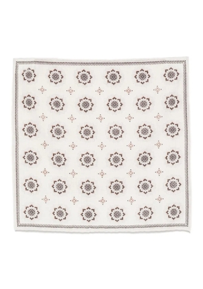 Eleventy floral-pattern pocket square - Neutrals