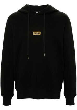 Versace Jeans Couture logo-plaque cotton hoodie - Black
