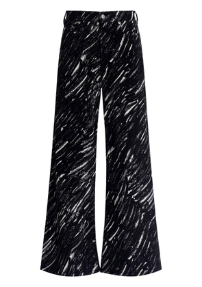 Marni graphic-print wide-leg trousers - Black