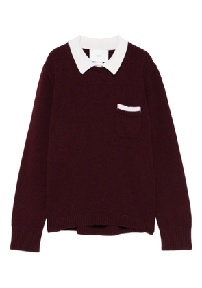Vanisè polo-collar sweater - Red