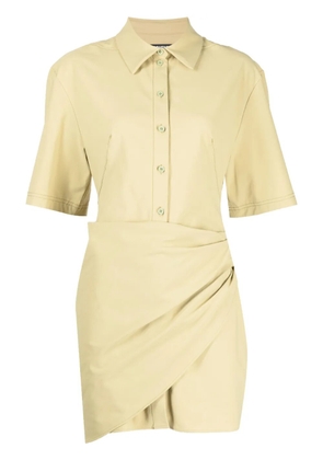 Jacquemus gathered-detail shirt dress - Brown