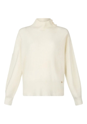 LIU JO pearl-embellished puff-sleeve sweater - Neutrals