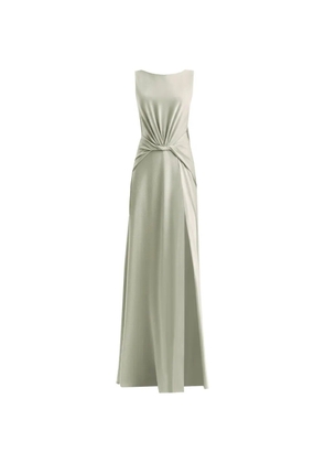 Gemy Maalouf draped satin knot waist dress - Green