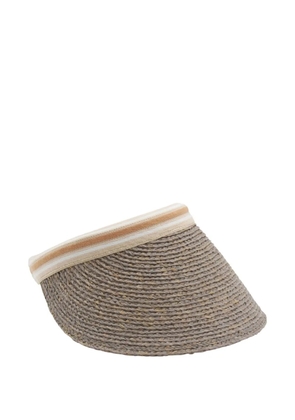 Helen Kaminski Bianca raffia visor hat - Grey