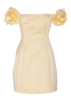 Elisabetta Franchi floral-appliqué dress - Yellow