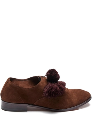 Suicoke pompom-embellished loafers - Brown