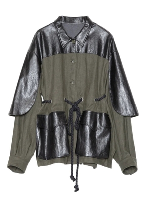 Muller Of Yoshiokubo panelled flap-pocket shirt - Green