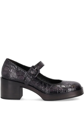 LA ROSE Cristin Mercedes reptile-effect pumps - Black