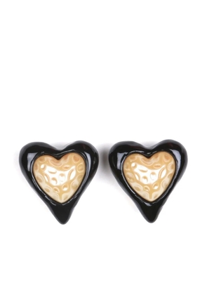 JULIETTA heart-shaped stud earrings - Black