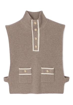 SANDRO buttoned scarf - Neutrals