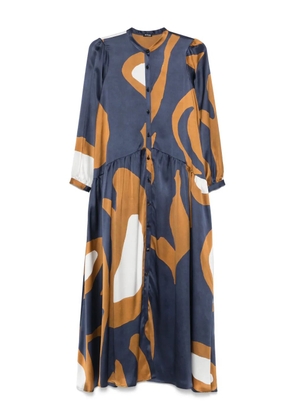 Kiton abstract-print maxi dress - Blue