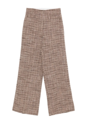 SANDRO tweed wide-leg trousers - Brown