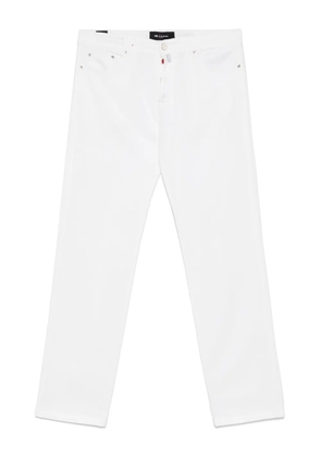 Kiton logo-patch trousers - White