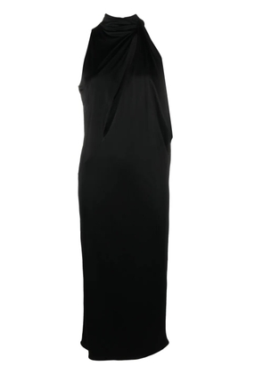 Versace slashed halterneck midi dress - Black