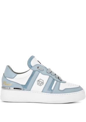 Philipp Plein striped leather sneakers - Blue
