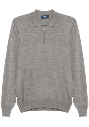 Fedeli fine-knit polo shirt - Grey
