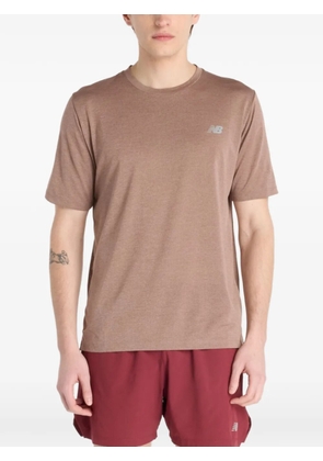 New Balance logo-detail T-shirt - Brown