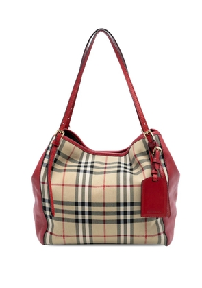 Burberry Pre-Owned 2000-2017 Small Haymarket Check Canvas and Leather Canterbury tote bag - Brown