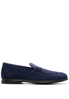 Kiton tonal-stitching almond-toe loafers - Blue