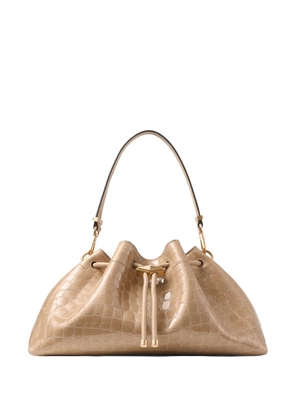 Jimmy Choo medium Cinch crocodile-effect shoulder bag - Neutrals