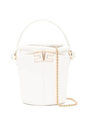 Elisabetta Franchi logo chain mini bag - White