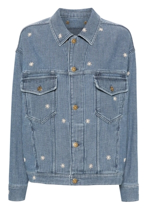 Golden Goose Babette floral-embroidered denim jacket - Blue