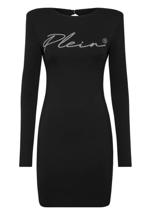 Philipp Plein crystal-embellished logo minidress - Black