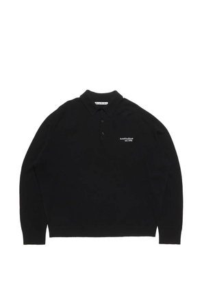 Acne Studios logo-embroidered polo shirt - Black