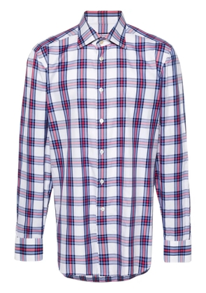 Kiton checked cotton shirt - White