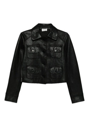 P.A.R.O.S.H. Macio flap-pocket leather jacket - Black