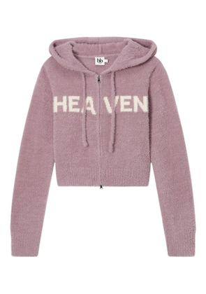 b+ab hooded fluffy zip-up cardigan - Pink