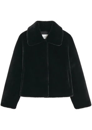 Apparis wide-collar faux fur jacket - Black