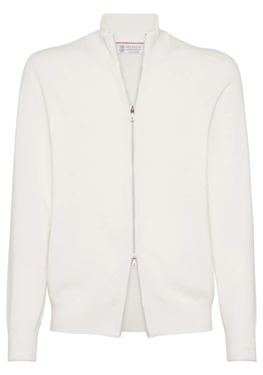 Brunello Cucinelli zip-up cardigan - White