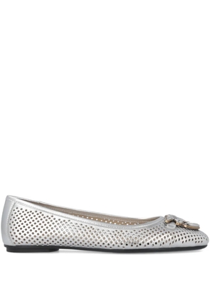 PINKO Love Bids perforated ballet flats - Silver